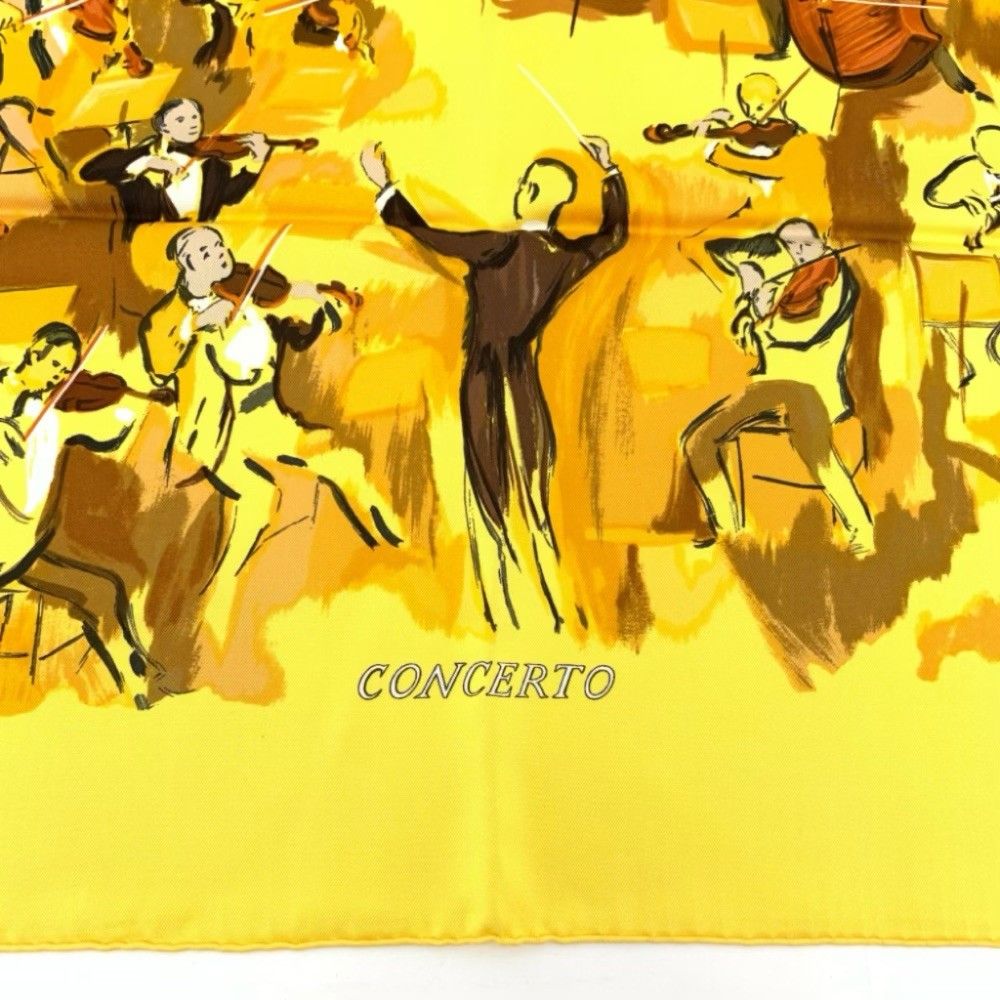 Hermes Carre 90 Concerto Scarf Yellow — view 6