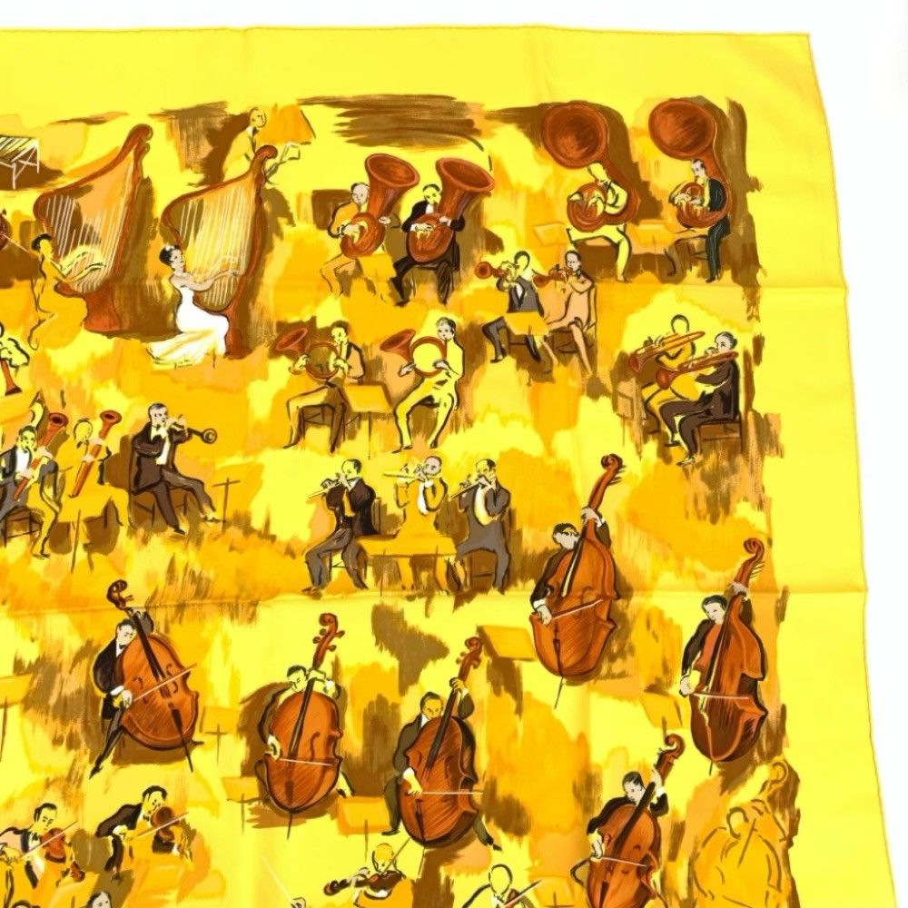 Hermes Carre 90 Concerto Scarf Yellow — view 3