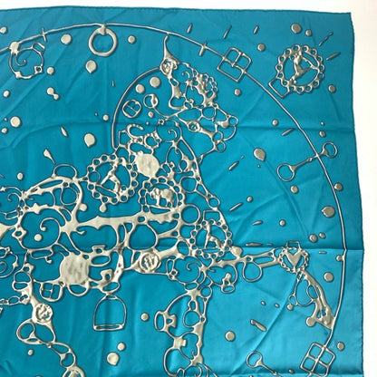 Hermes Carre 90 Cheval Fusion Blue Silk Scarf — view 3