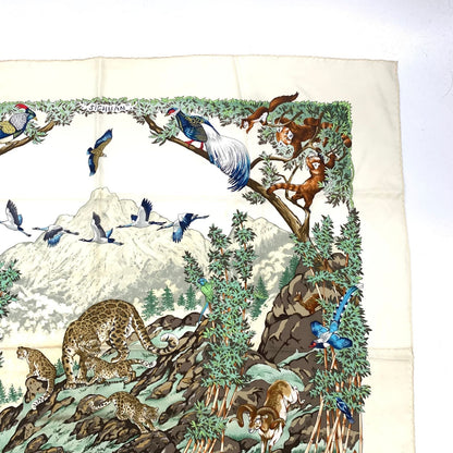 Hermes Carre 90 Sichuan Ivory Multicolor Scarf Silk — view 3