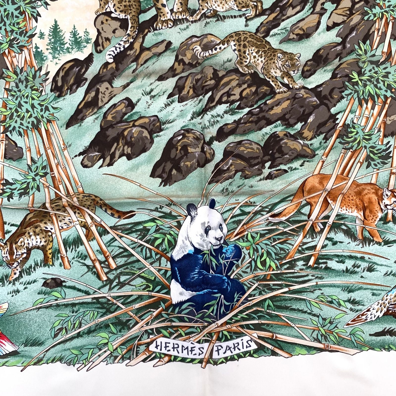 Hermes Carre 90 Sichuan Ivory Multicolor Scarf Silk — view 6