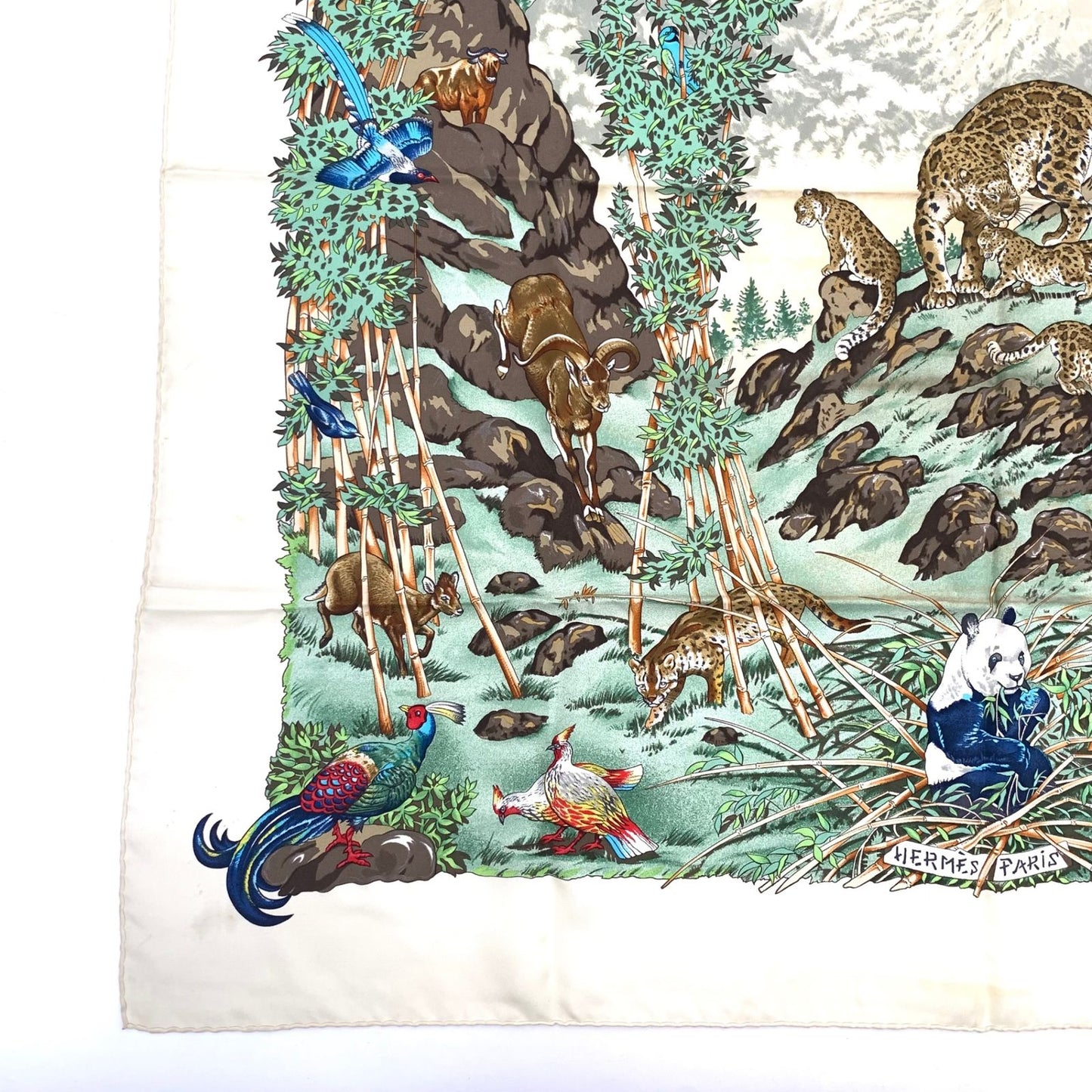 Hermes Carre 90 Sichuan Ivory Multicolor Scarf Silk — view 5
