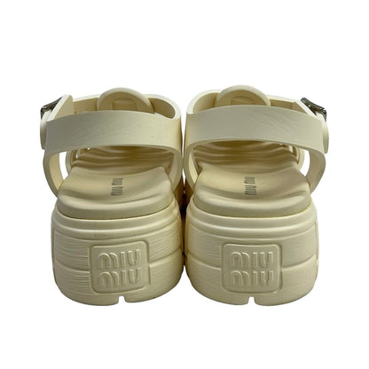 Miu Miu Sandals 36 Ivory Platform — view 3