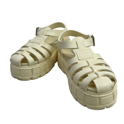 Miu Miu Sandals 36 Ivory Platform — view 2