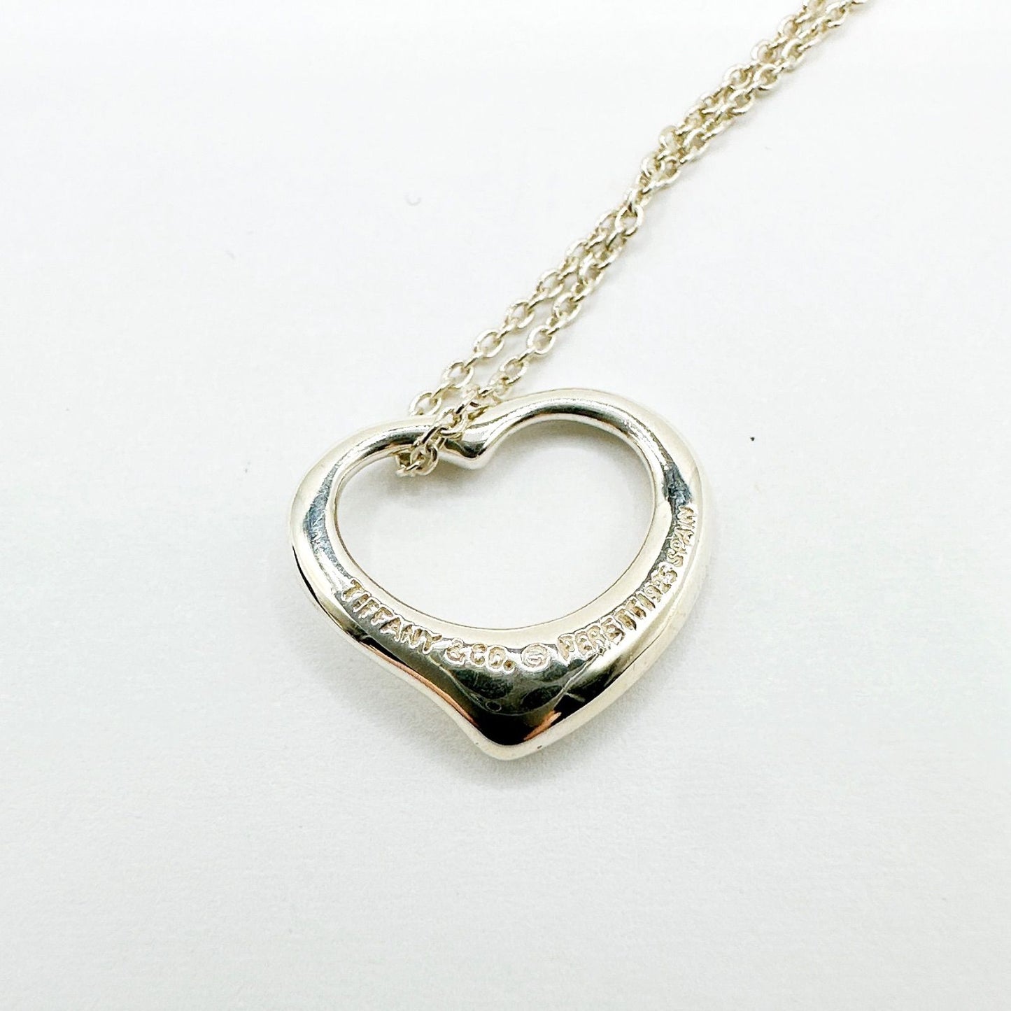 Tiffany & Co Open Heart Silver Necklace 42 cm — view 3