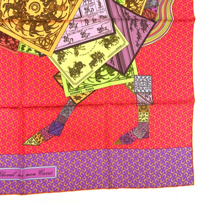 Hermes Carre 90 Cheval Sur Mon on Horseback Scarf Silk — view 4