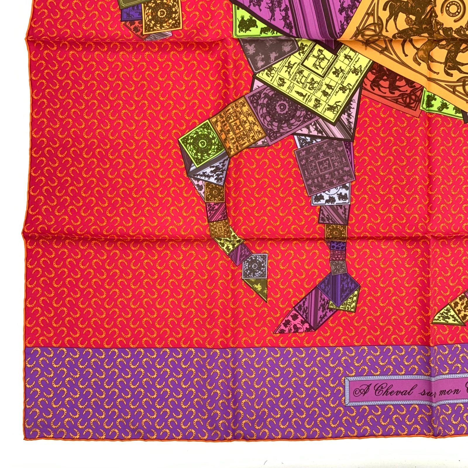 Hermes Carre 90 Cheval Sur Mon on Horseback Scarf Silk — view 5