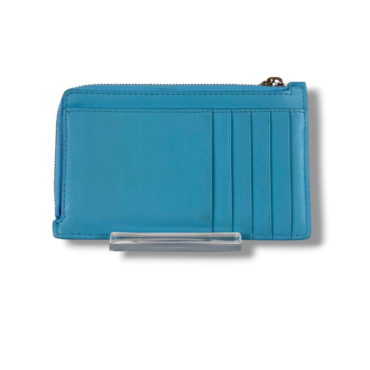 Balenciaga Envelope Fragment Case Coin Card Holder Light Blue Leather — view 4