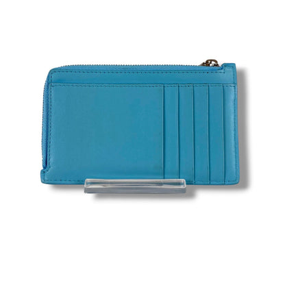 Balenciaga Envelope Fragment Case Coin Card Holder Light Blue Leather — view 4