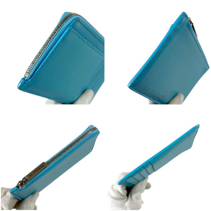 Balenciaga Envelope Fragment Case Coin Card Holder Light Blue Leather — view 5