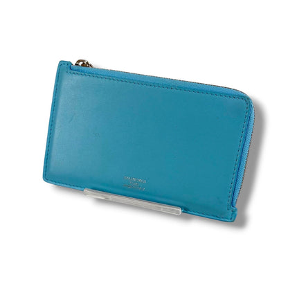 Balenciaga Envelope Fragment Case Coin Card Holder Light Blue Leather — view 2