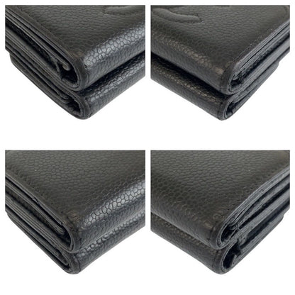 Chanel CC Logo Black Leather Folded Wallet Compact — view 8