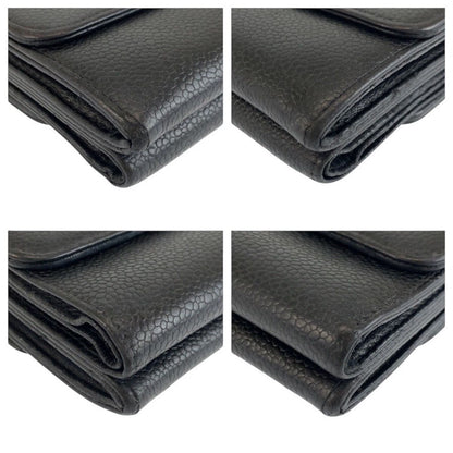 Chanel CC Logo Black Leather Folded Wallet Compact — view 7