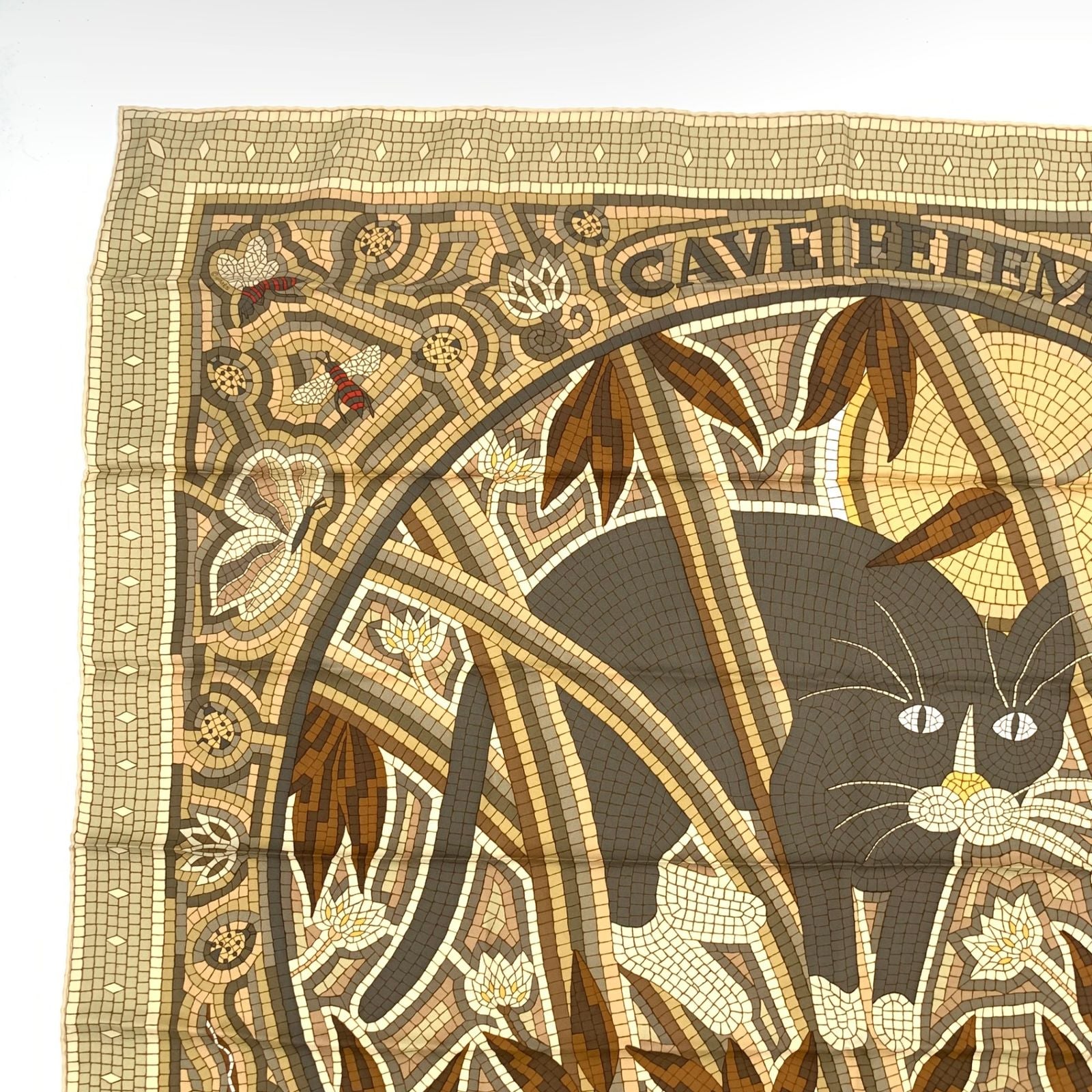 Hermes Carre 90 Cave Felem Beige Scarf Silk — view 2
