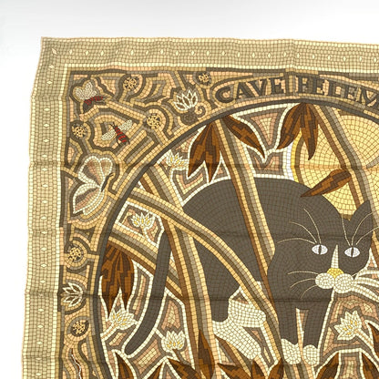 Hermes Carre 90 Cave Felem Beige Scarf Silk — view 2