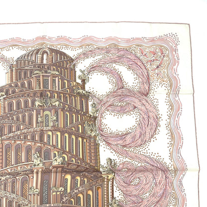 Hermes Carre 90 les Rivieres de Babel River of Pink Scarf Silk — view 3