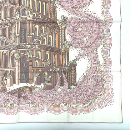 Hermes Carre 90 les Rivieres de Babel River of Pink Scarf Silk — view 4
