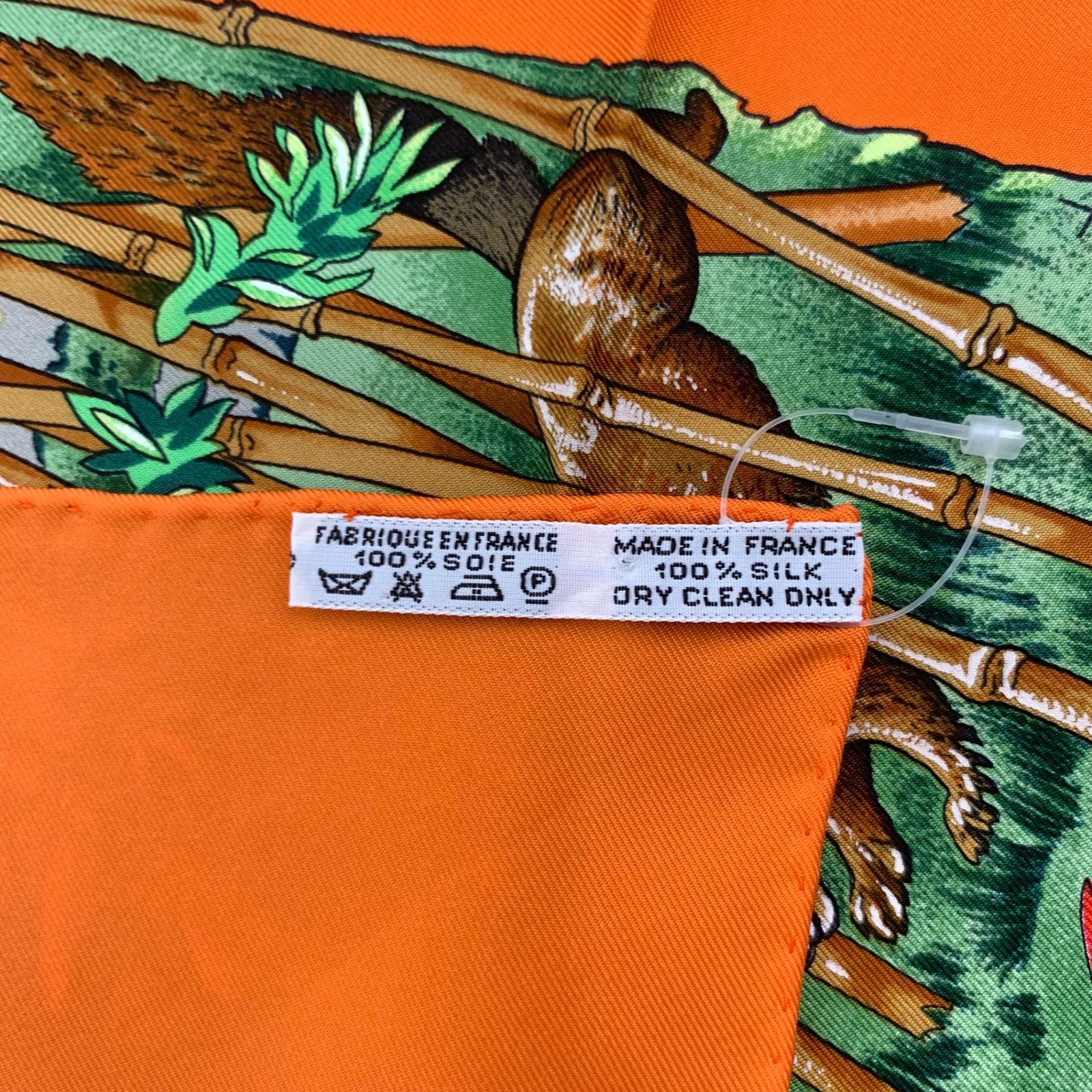 Hermes Carre 90 Sichuan Orange Multicolor Silk Scarf — view 7