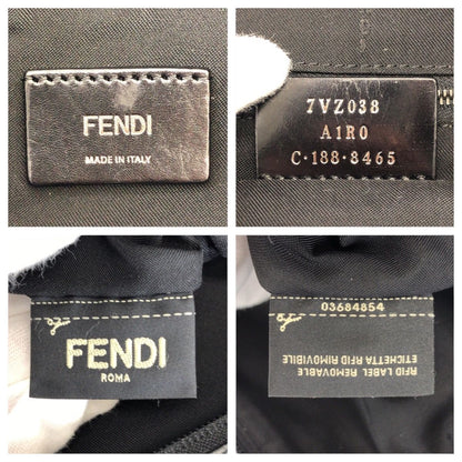 Fendi Zucca Black Silver Nylon Leather Backpack — view 4