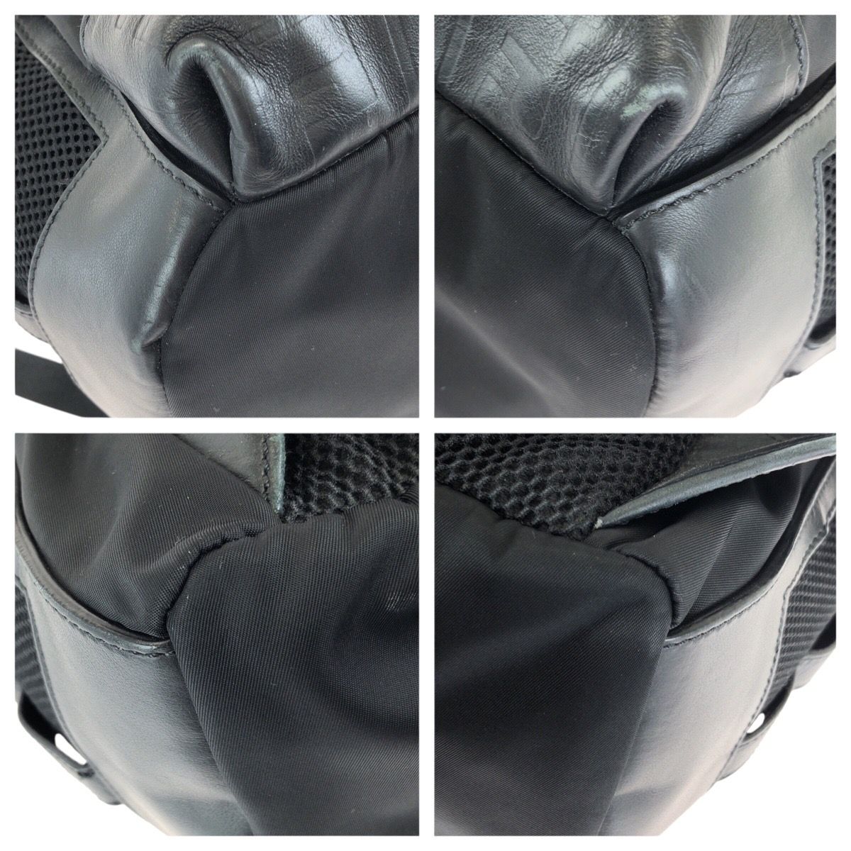 Fendi Zucca Black Silver Nylon Leather Backpack — view 3