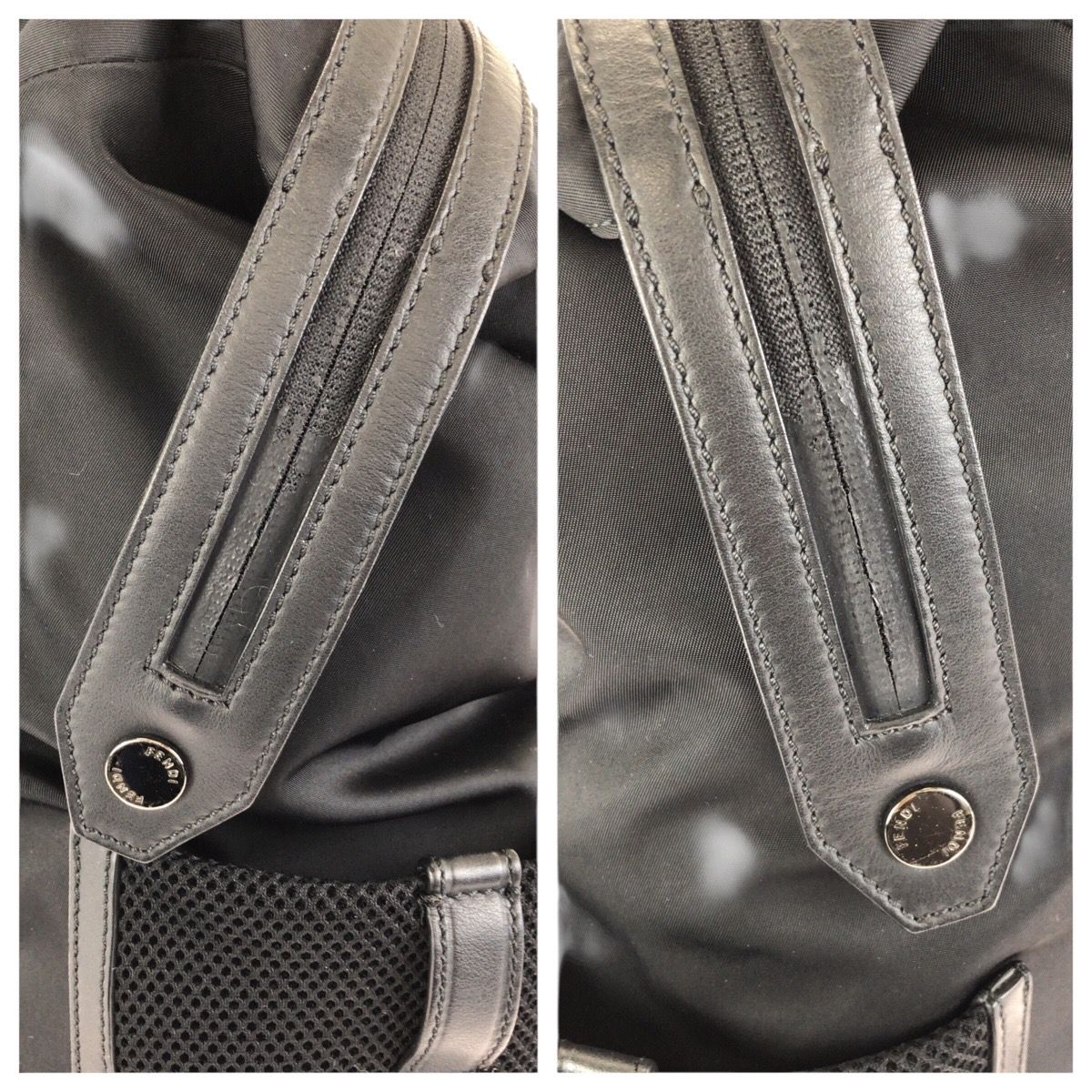 Fendi Zucca Black Silver Nylon Leather Backpack — view 6