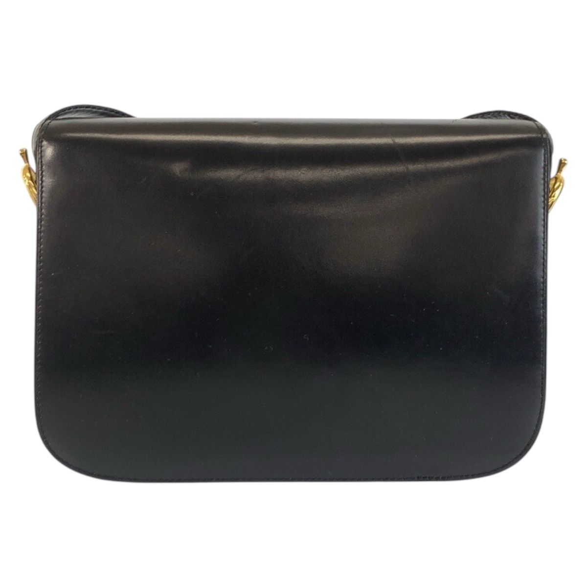 Celine Vintage Horse Carriage Black Gold Leather 09 Shoulder Bag Pochette — view 2
