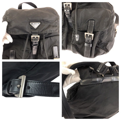 Prada Tessuto Black Silver Nylon Backpack — view 5