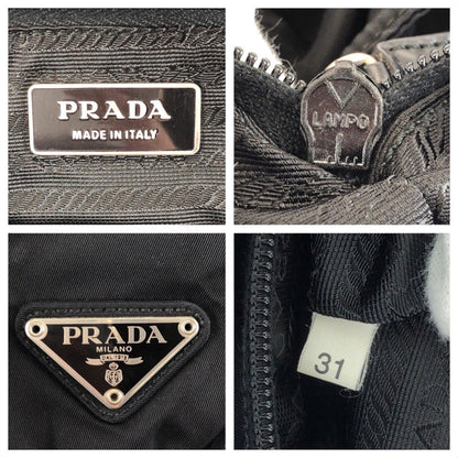 Prada Tessuto Black Silver Nylon Backpack — view 4