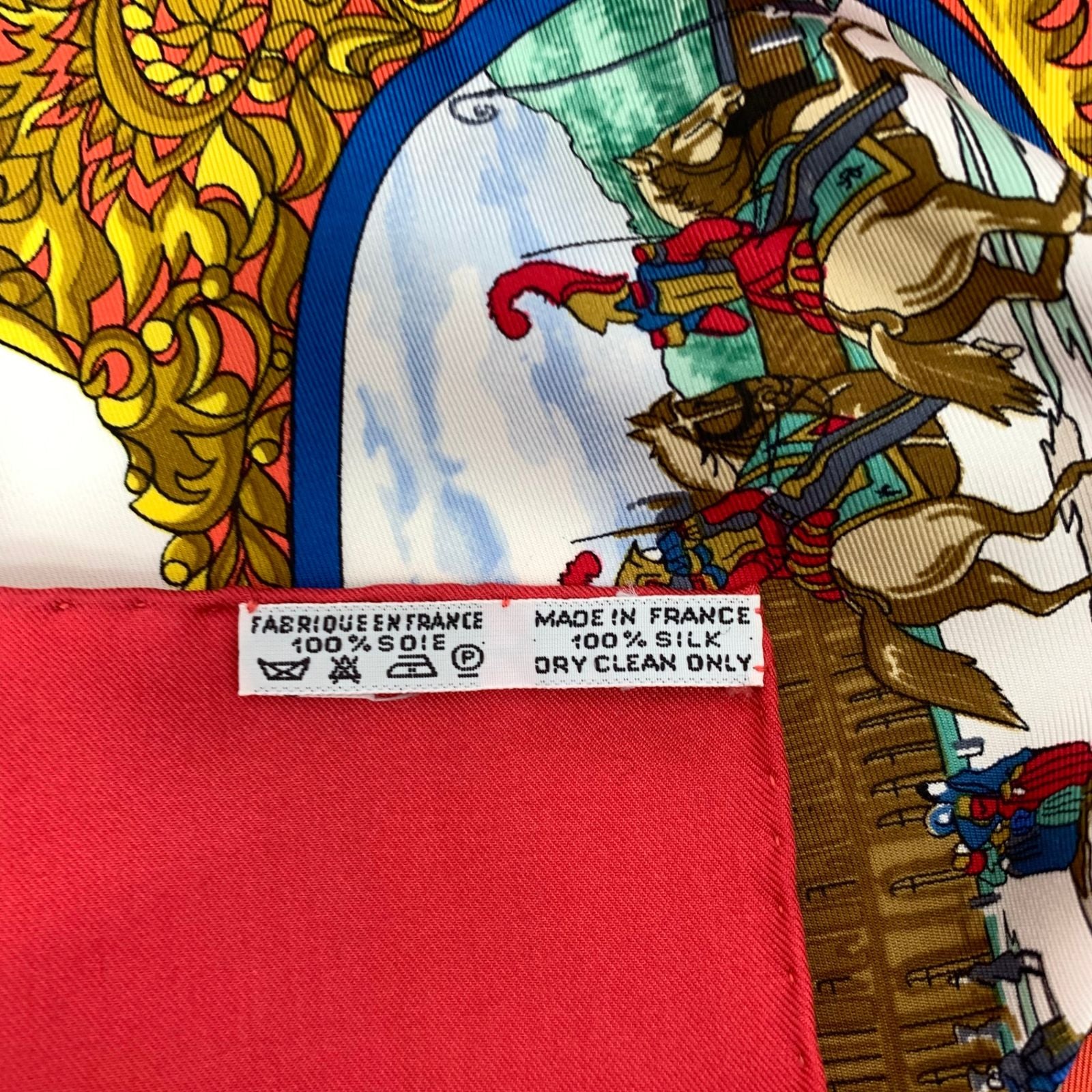 Hermes Carre 90 L'entente Cordiale Franco British Alliance Red Multicolor Scarf — view 8