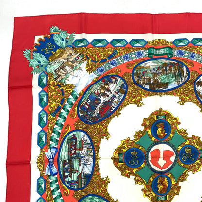 Hermes Carre 90 L'entente Cordiale Franco British Alliance Red Multicolor Scarf — view 2