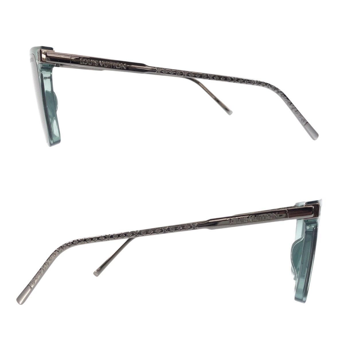 Louis Vuitton LV Rise Square Green Silver Acetate 56 15 Sunglasses Eyewear — view 5