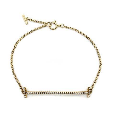 Tiffany & Co T Smile Diamond Bracelet 18k Pink Gold