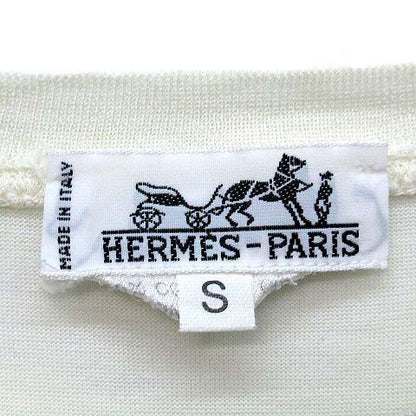 Hermes Elephant Logo Embroidery T-Shirt Off White — view 4