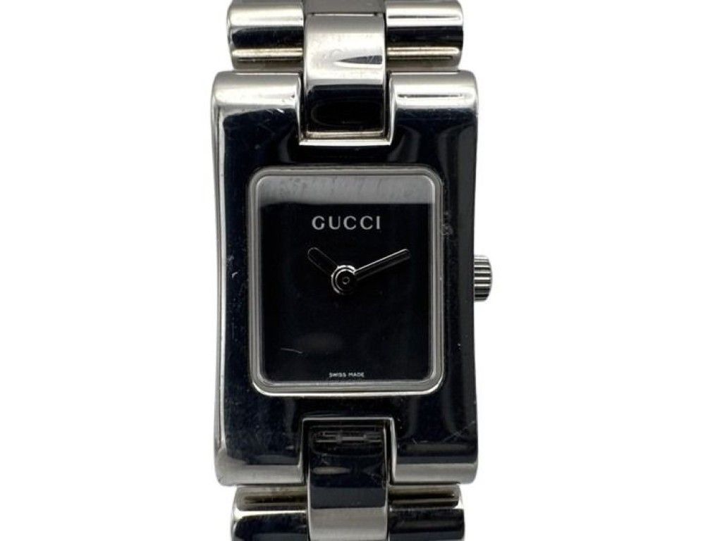 Gucci Watch Black Silver Stainless Steel