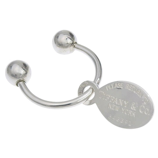 Tiffany & Co Return to Oval Tag Key Ring 925 Sterling Silver Key Holder