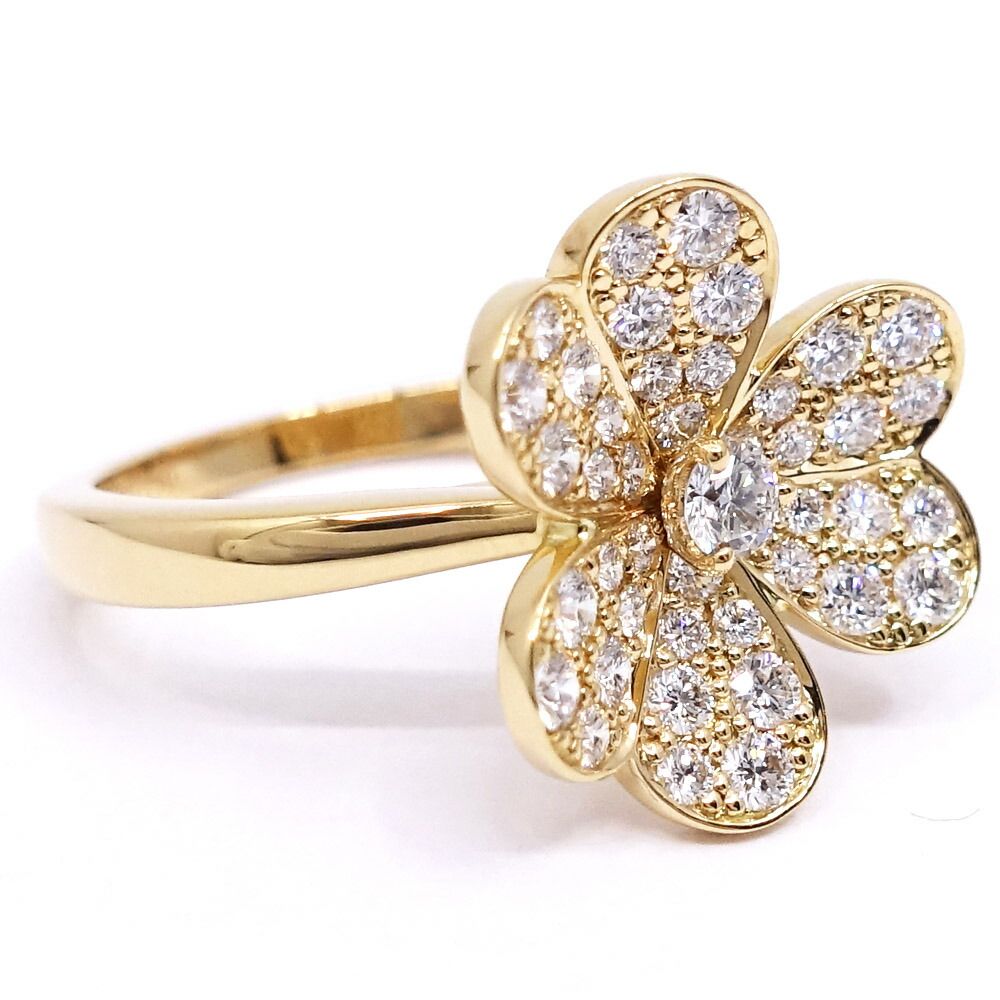 Van Cleef & Arpels 18k Yellow Gold Frivole Diamond Ring Pave — view 5