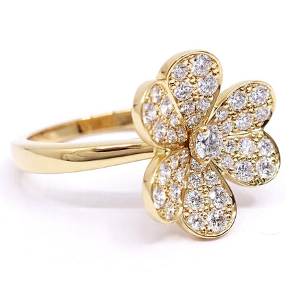 Van Cleef & Arpels 18k Yellow Gold Frivole Diamond Ring Pave — view 5