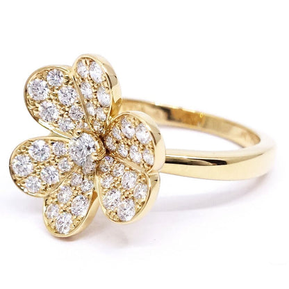 Van Cleef & Arpels 18k Yellow Gold Frivole Diamond Ring Pave — view 6