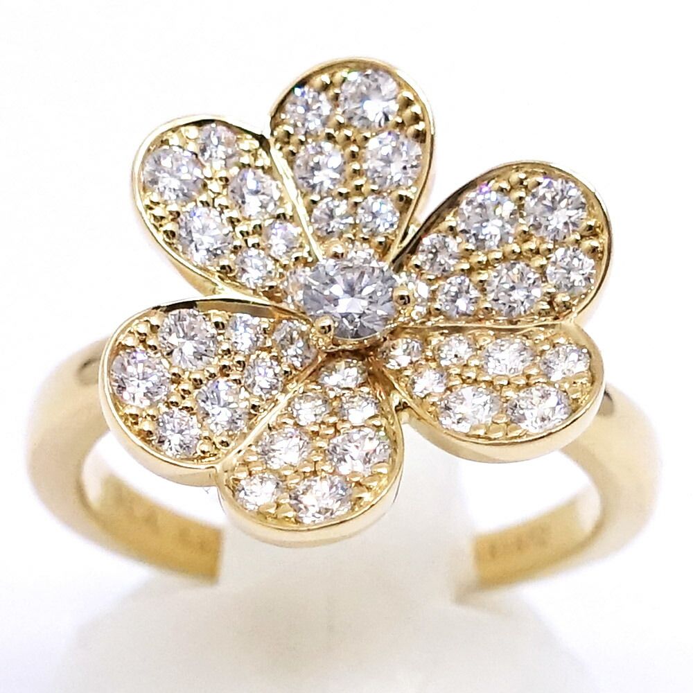 Van Cleef & Arpels 18k Yellow Gold Frivole Diamond Ring Pave — view 2