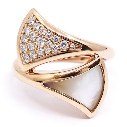 Bvlgari 18k Pink Gold Divas' Dream Diamond Mop Ring