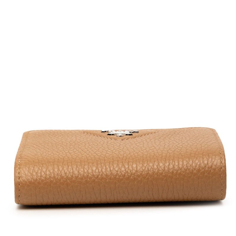 Prada Bifold Wallet Compact Camel Brown Vitello Daino Leather — view 3