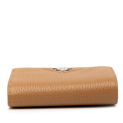 Prada Bifold Wallet Compact Camel Brown Vitello Daino Leather — view 3