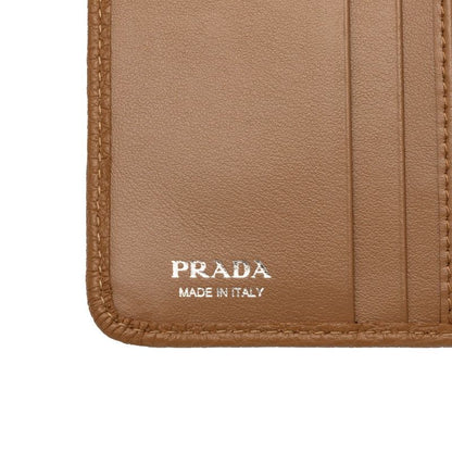 Prada Bifold Wallet Compact Camel Brown Vitello Daino Leather — view 6
