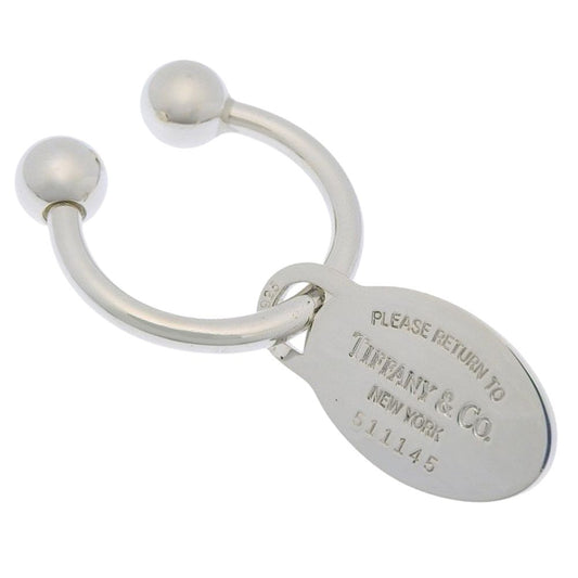 Tiffany & Co Return to Oval Tag Key Ring 925 Sterling Silver Key Holder