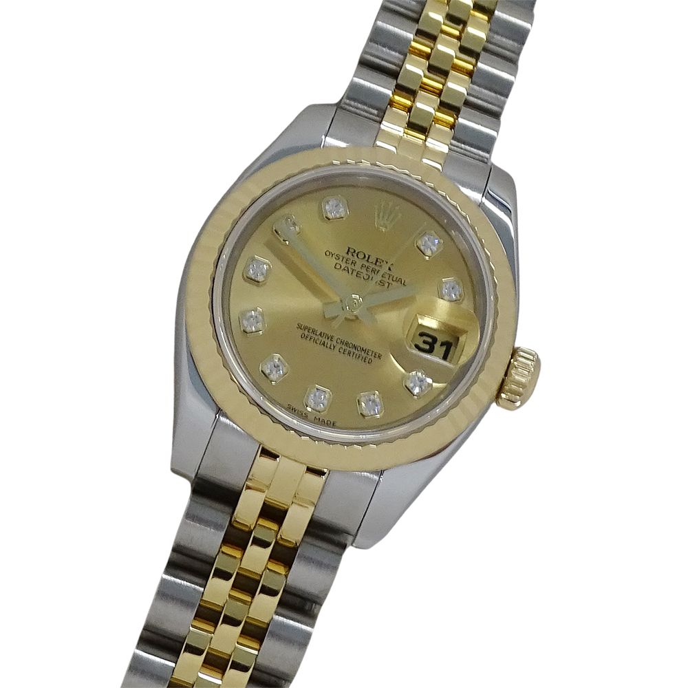 Rolex Datejust D Number Watch Diamond Automatic Winding at Stainless Steel Gold