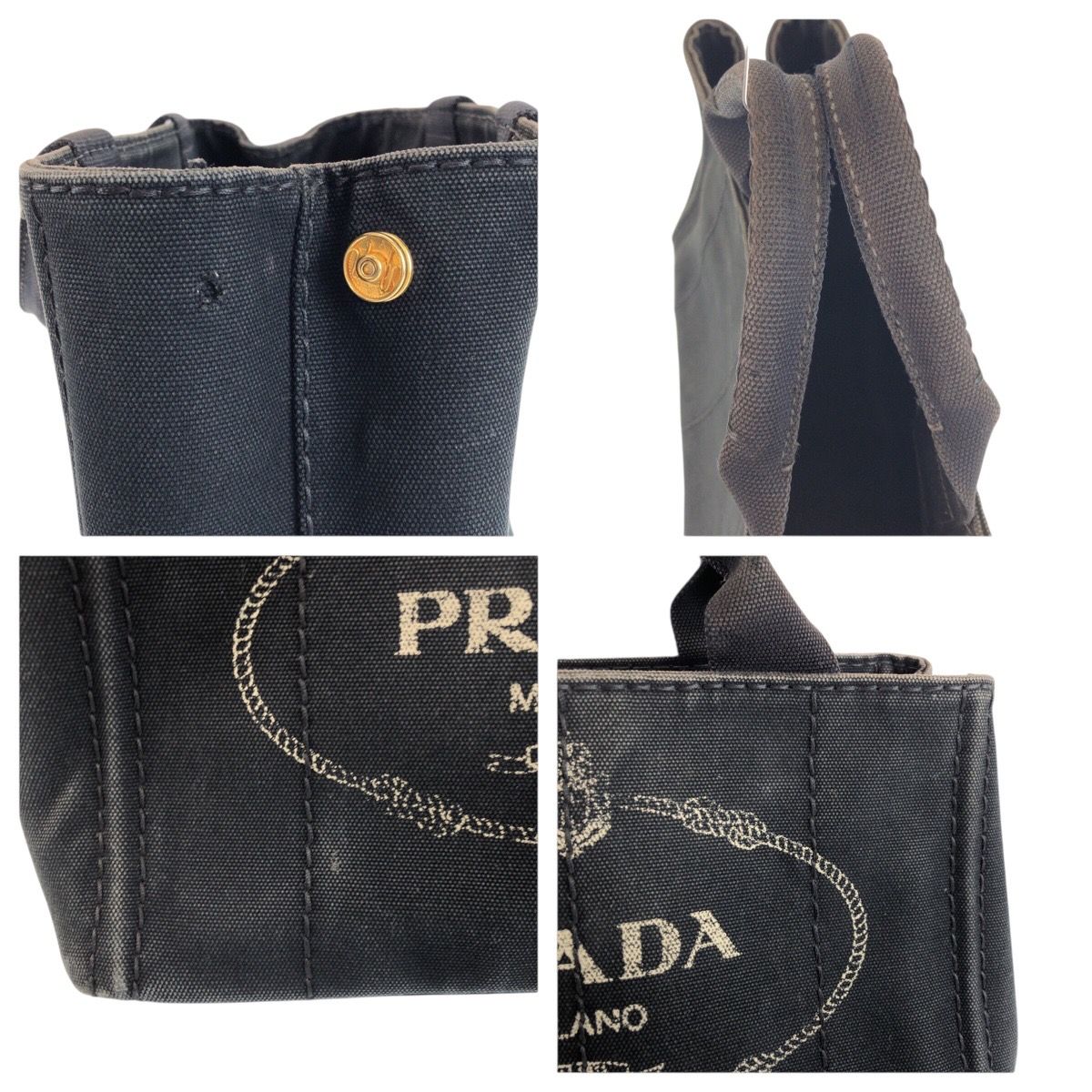 Prada Canapa Black Canvas Tote — view 5