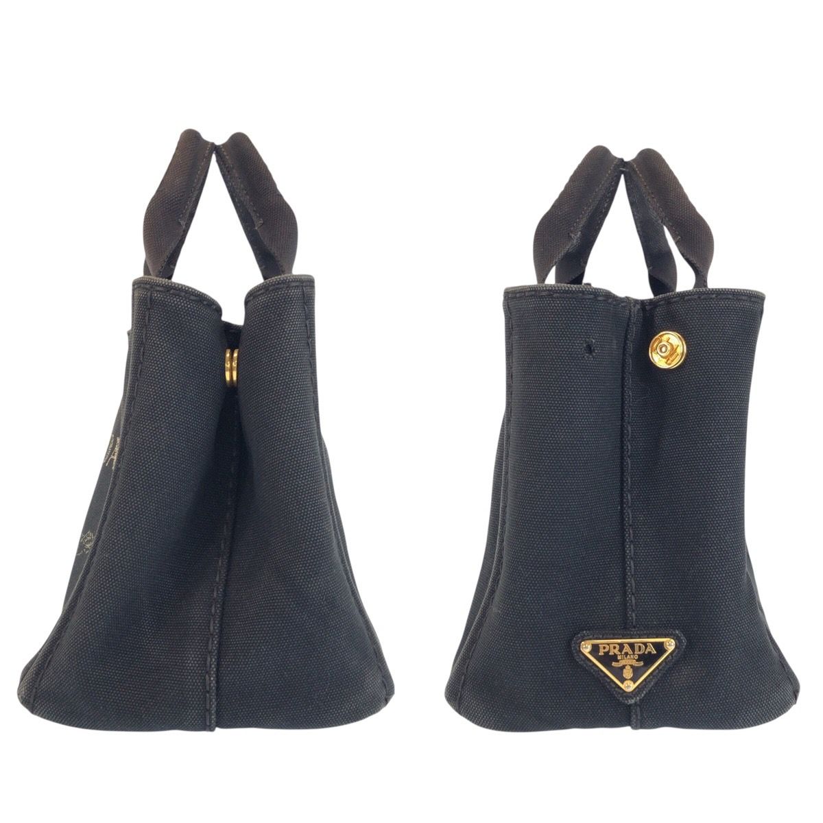 Prada Canapa Black Canvas Tote — view 8