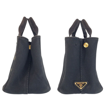 Prada Canapa Black Canvas Tote — view 8