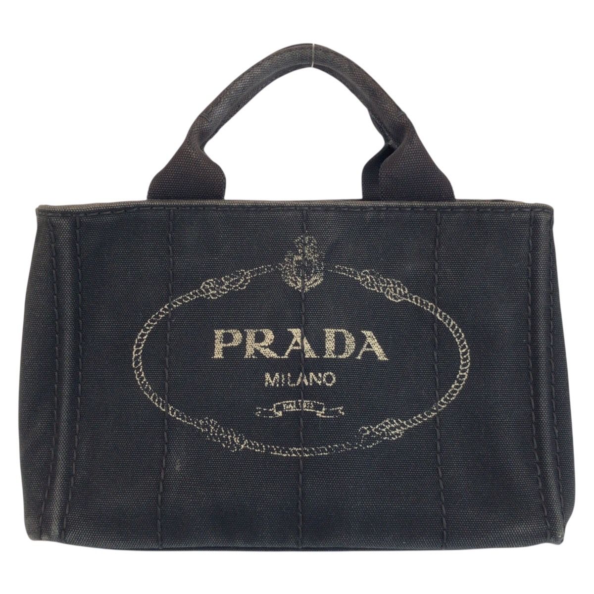 Prada Canapa Black Canvas Tote