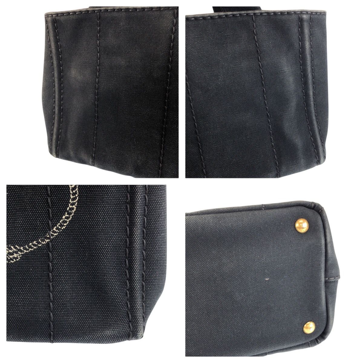 Prada Canapa Black Canvas Tote — view 6